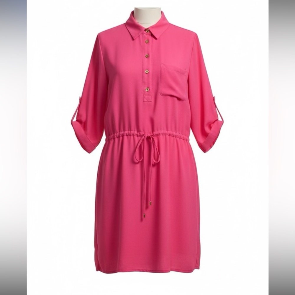 Pink Button Down Blouse Size L